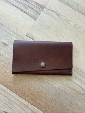 Portland Leather Goods Rancher Wallet Brown Full Grain Snap Clutch Card Holder